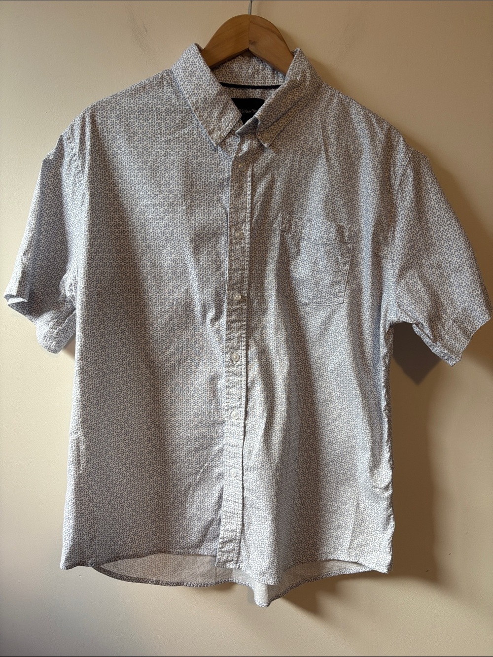 Jach’s New York Men's Short-Sleeve Button-Down Shirt - Light Blue Pattern